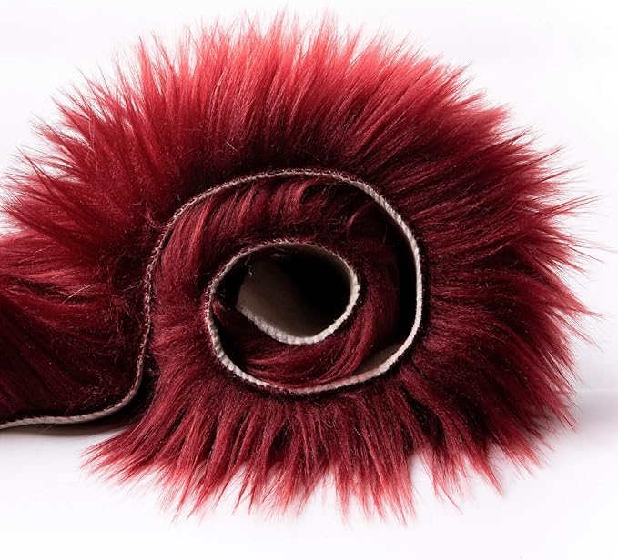 Ashler Faux Fur Rug, Deep Red Area Rugs, Fluffy Sheepskin Fur Rug, Fuzzy Ultra - Image 7