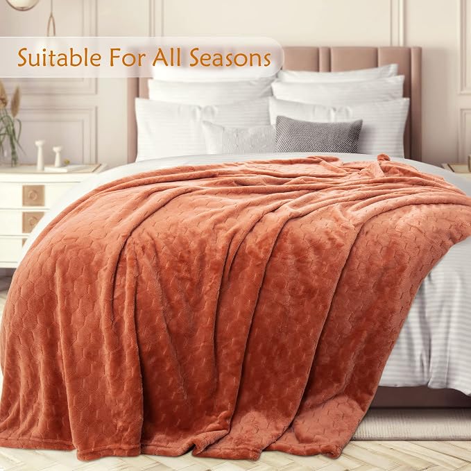 TOONOW Fleece Blanket Textured Fuzzy Plush Throw Blanket Twin Size 60" x 80" - Image 3