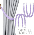NICEEC 4 Pack Natural Cotton Rope Curtain Tiebacks Elegant Boho Style by NICEEC