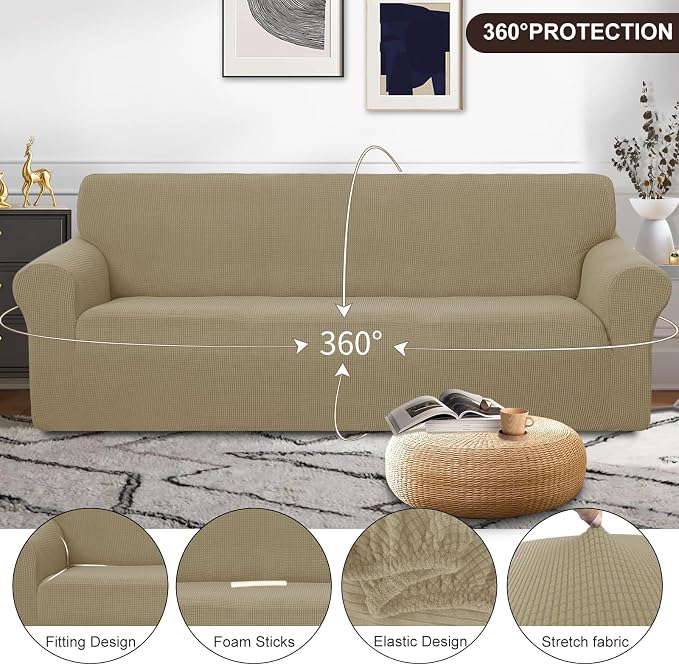 U-NICE HOME 4 Seater Stretch Couch Cover Sofa Cover Washable Sofa Slipcover - Image 3