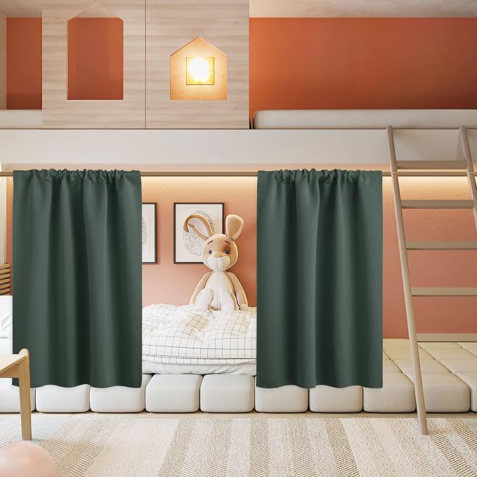 RYB HOME Basement Bathroom Kitchen Cafe Blackout Privacy Curtains, Short by RYBHOME