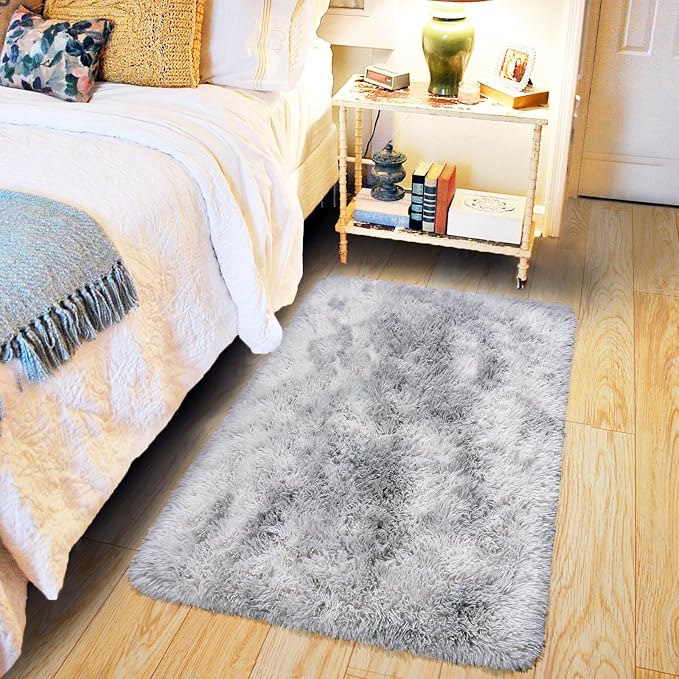 Pionblank Fluffy Small Rug for Bedroom 2x3 Feet, Shag Soft Area Rug, Modern - Image 7