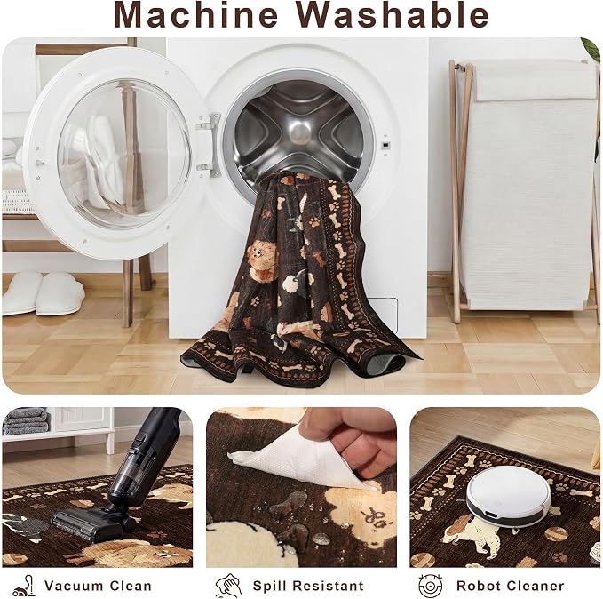 DUKINO 4x6 Area Rug, Washable Dog Rug - Image 9