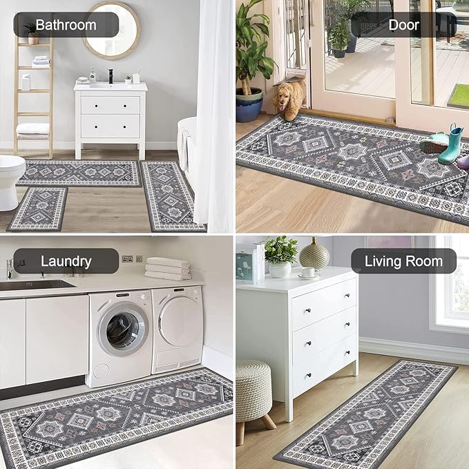 HEBE Boho Kitchen Rug Sets 3 Piece - Image 6