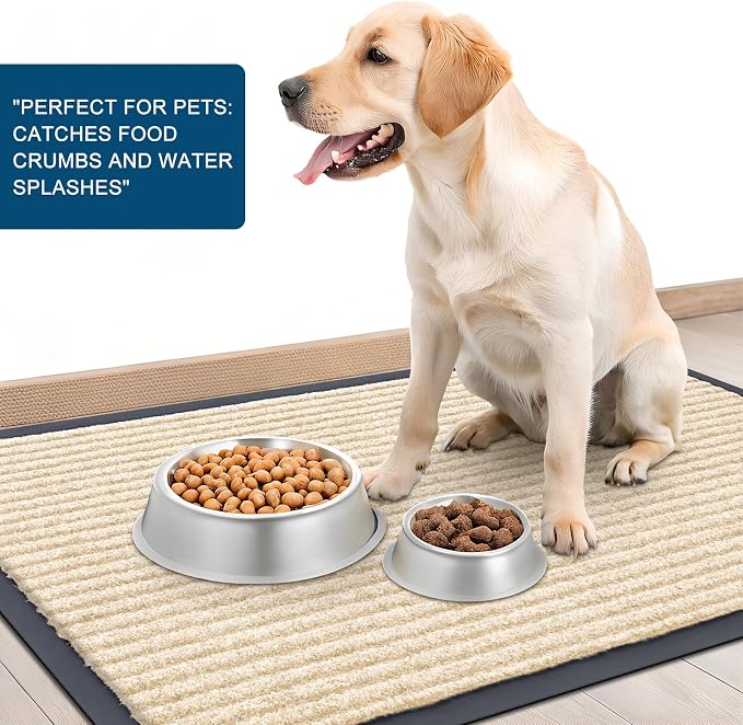OLANLY 2-Pack Front Door Mats 71x23, Waterproof Heavy-Duty Doormats | Beige - Image 6