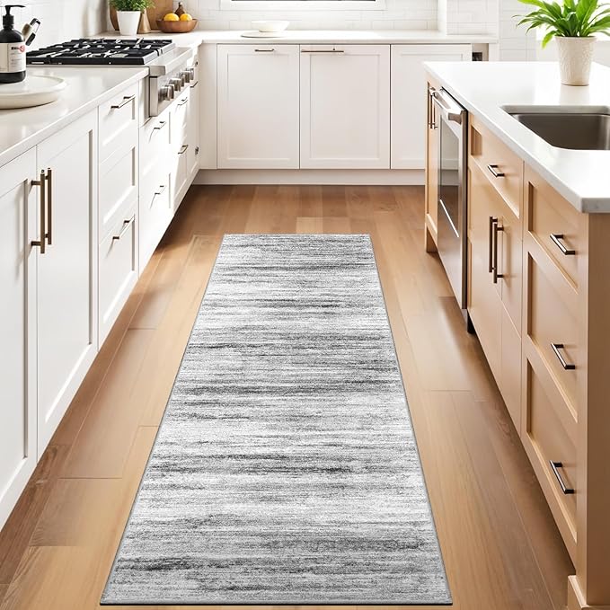 2'6''x10' Washable Runner Rugs for Hallway: Easy-to-Clean Abstract Runners for - Image 2