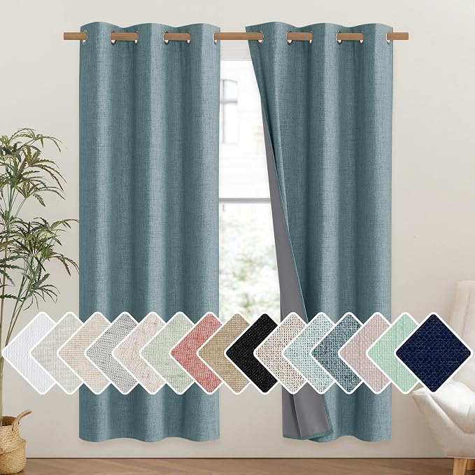 NICETOWN 100% Absolutely Blackout Linen Curtains by NICETOWN