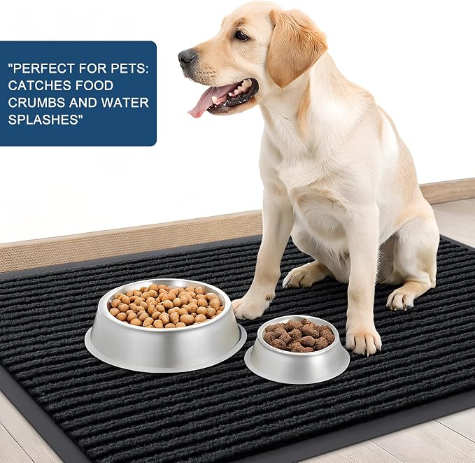 OLANLY 2-Pack Front Door Mats 59x23, Waterproof Heavy-Duty Doormats | Black - Image 6