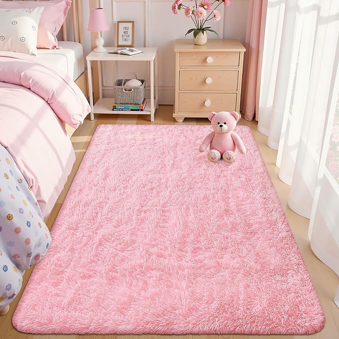 OLANLY Area Rugs for Living Room Bedroom, Machine Washable 4x5.9 ft Soft Fluffy - Image 5
