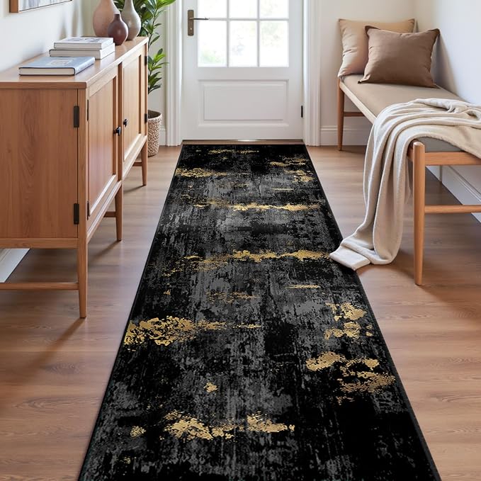 Washable Area Rugs 2'x6' Non-Slip Modern Abstract Soft - Image 4