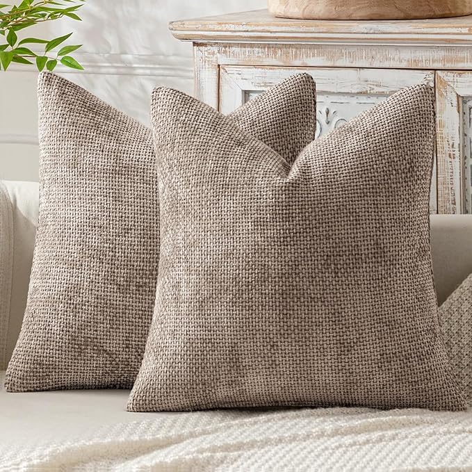 MIULEE Pack of 2 Couch Throw Pillow Covers 18x18 Inch Light Khaki Boho Accent by MIULEE