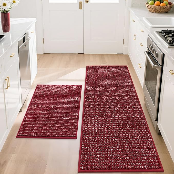 BEQHAUSE Kitchen Rugs and Mats 2PCS, Non-Slip Kitchen Mats by BEQHAUSE