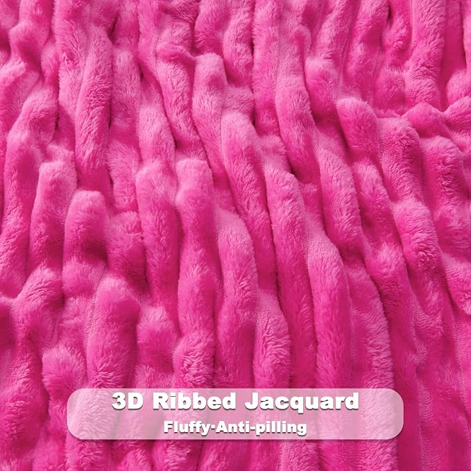 NEWCOSPLAY Fleece Ribbed Cozy Twin Blanket - Image 5