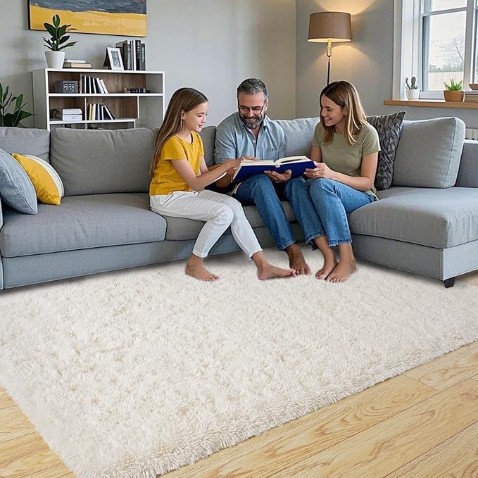 Pionblank Fluffy Area Rug for Bedroom 4x6 Feet, Indoor Plush Carpet, Shag Soft - Image 2