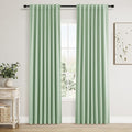 Guken Aqua Green 100% Blackout Linen Curtains 80 Inch Length 2 Panels Set by Guken
