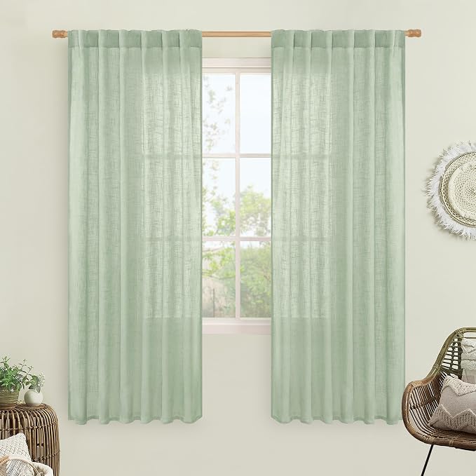 LAMIT Fresh Green Linen Curtains by LAMIT