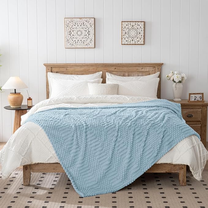 50x70 Inch Blue Throw Blanket - Image 5