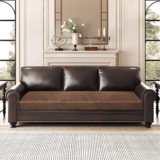 Leather Look Couch Cushion Covers Sofa Seat Slipcovers Sets Couches Furniture - Image 2