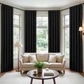 CUCRAF Black Blackout Curtains 84 inch Length 2 Panels Set, Rod Pocket Room by CUCRAF