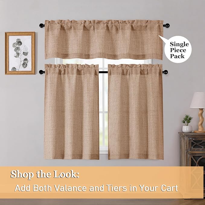 OWENIE Terracotta Valances for Windows 1 Pcs, Light Filtering Textured - Image 6
