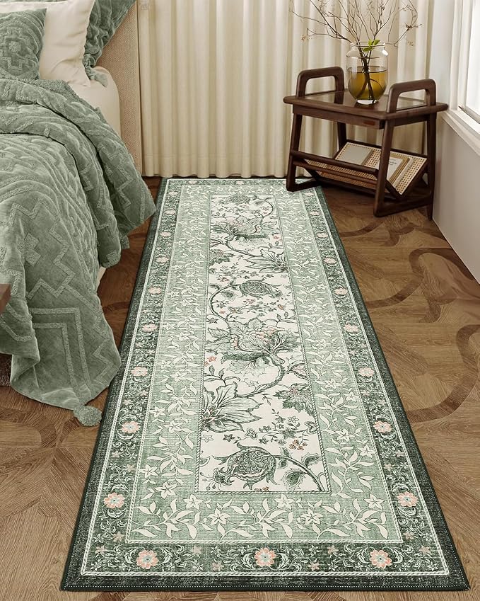 GarveeHome Sage Green 2x6 Washable Kitchen Runner Rugs Non Slip Provence - Image 6