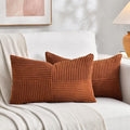 Fancy Homi 2 Packs Rust Lumbar Decorative Throw Pillow Covers 14x24 Inch by Fancy+Homi