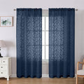 Lecloud Leia Navy Blue Sheer Curtains by Lecloud