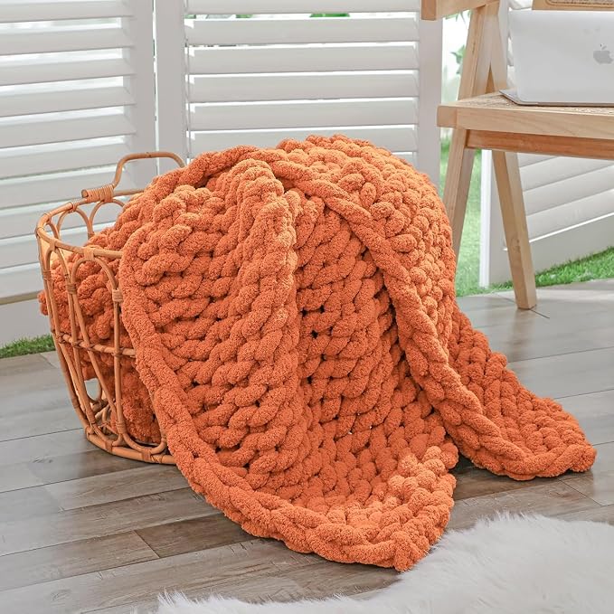 Bigacogo Chunky Knit Throw Blanket by Bigacogo