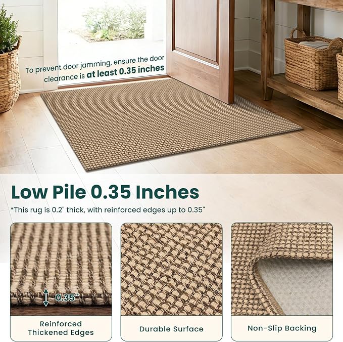 KOZYFLY Boho Rugs for Entryway 3x5 ft Washable Area Rug Non Slip Rubber Backed - Image 5