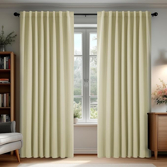 Deconovo Blackout Curtains, Thermal Insulated, W70 x L84 2 Panels, Back Tab by Deconovo