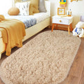 Pionblank Fluffy Area Rug for Bedroom 3.3'x6.2', Shag Oval Rug for Bedside by PIONBLANK
