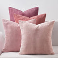 Topfinel Pink Throw Pillows Covers 20x20 Inch Set of 4, Farmhouse Corduroy by Topfinel
