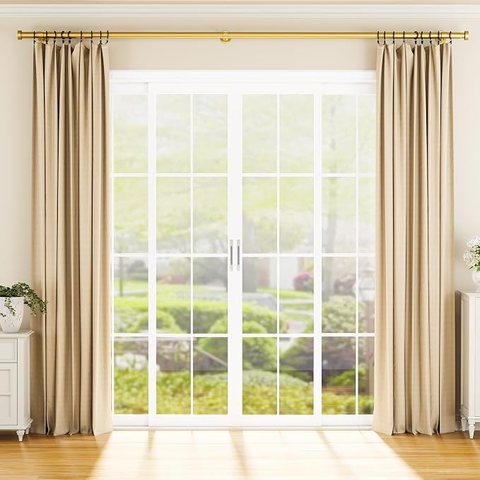 YaFex 2 Pack Heavy Duty Curtain Rods 32-150 Inch, 1 Inch Adjustable Gold - Image 9