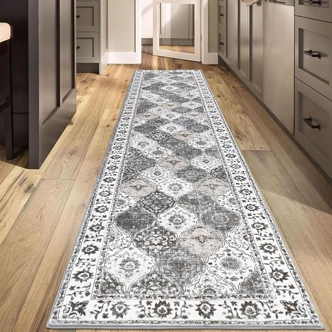 HEBE Hallway Runner Rug 2'8''x12' Washable Vintage Distressed Area Rugs Non - Image 7