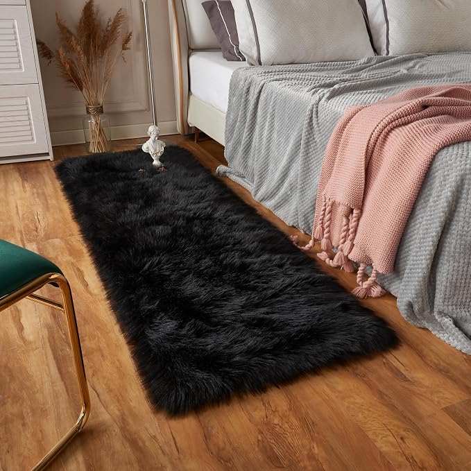 EasyJoy Ultra Soft Fluffy Rugs Faux Fur Rug Chair Cover Seat Pad Fuzzy Area Rug - Image 2