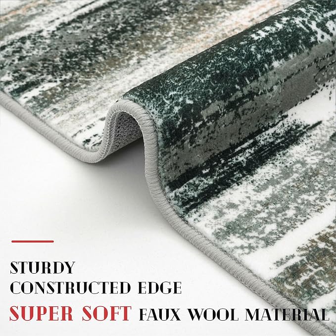 Lansny Modern Abstract Entryway Rug Indoor 2x3 Washable Rug Non-Slip Soft Small - Image 4