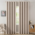 MIULEE 100% Blackout Linen Textured Curtains by MIULEE