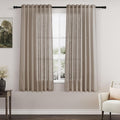 Nanspring Light Taupe Linen Curtains 63 Inches Length 2 Panels Set by Nanspring
