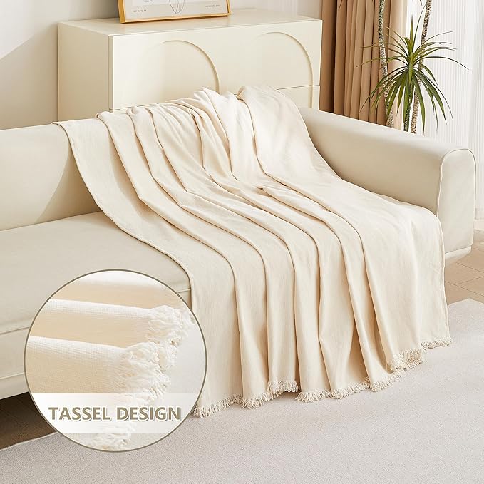 MYSKY HOME Loveseat Cover Beige Couch Cover Sectional Couch Covers - Image 3