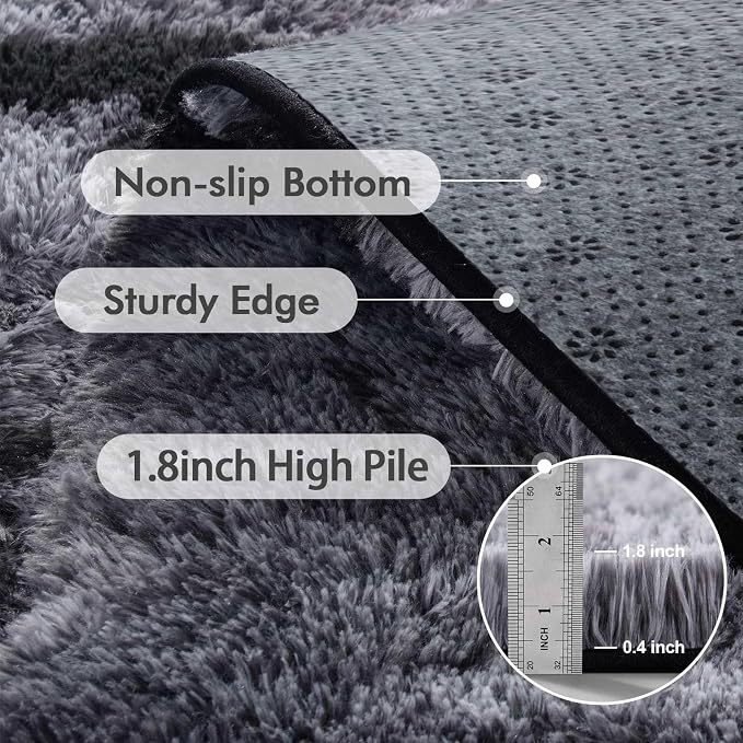 5x7 Ft Large Shag Rugs for Bedroom Living Room for Men Boys, Tie Dyed Ultra - Image 5