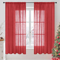 BGment Red Linen Curtains 63 Inches Long by BGment