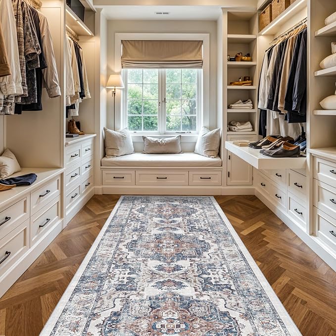 4x12 Wide Hallway Runner Rug: Vintage Washable Soft Runners - Image 3