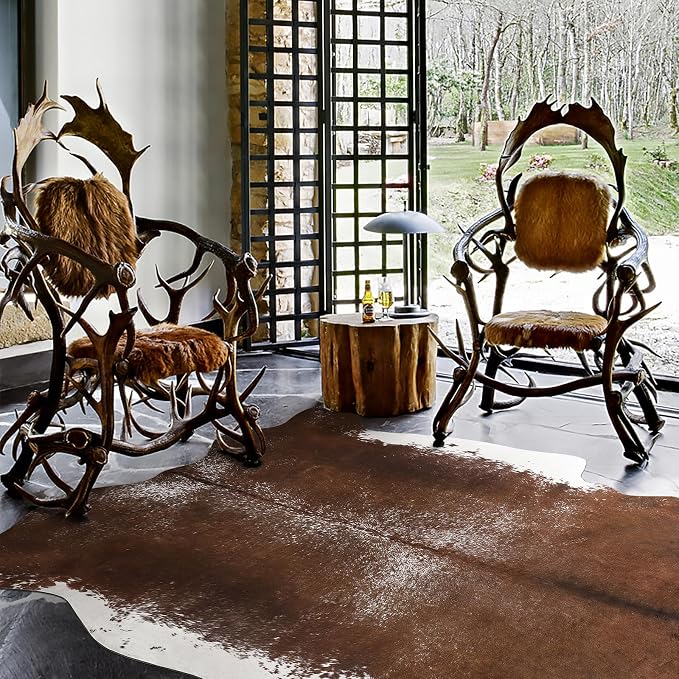 AROGAN 6×7.2 Feet Western Decor Faux Fur Cowhide Rug, Feet Premium Animal Skin - Image 9