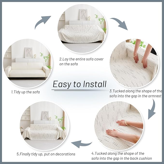 MYSKY HOME Couch Cover for Dogs, Sectional Couch Cover, Sofa Slipcovers - Image 7