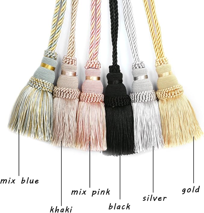Fenghuangwu 2 Pack Curtain Tie Backs Rope Tassels - Image 4