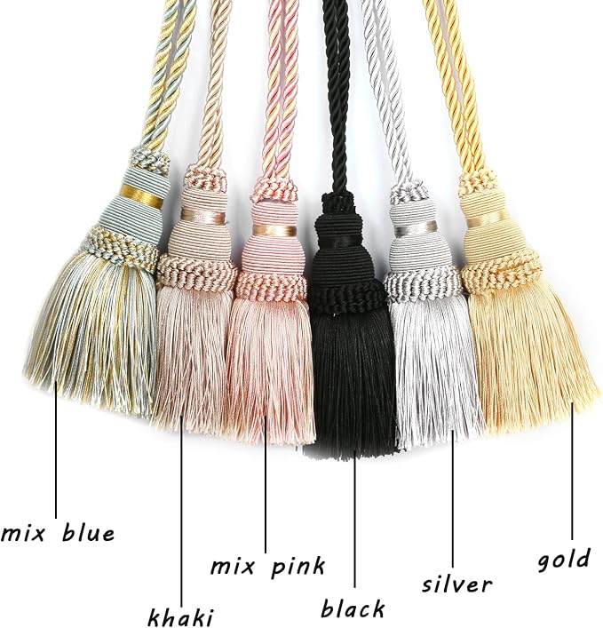 Fenghuangwu 4 Pack Curtain Tie Backs Rope Tassels - Image 4