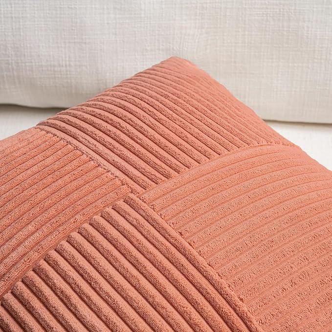 Fancy Homi 2 Packs Coral Decorative Throw Pillow Covers 18x18 Inch - Image 3