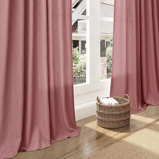 Canyon Rose Linen 112 Inch Curtains - Image 5