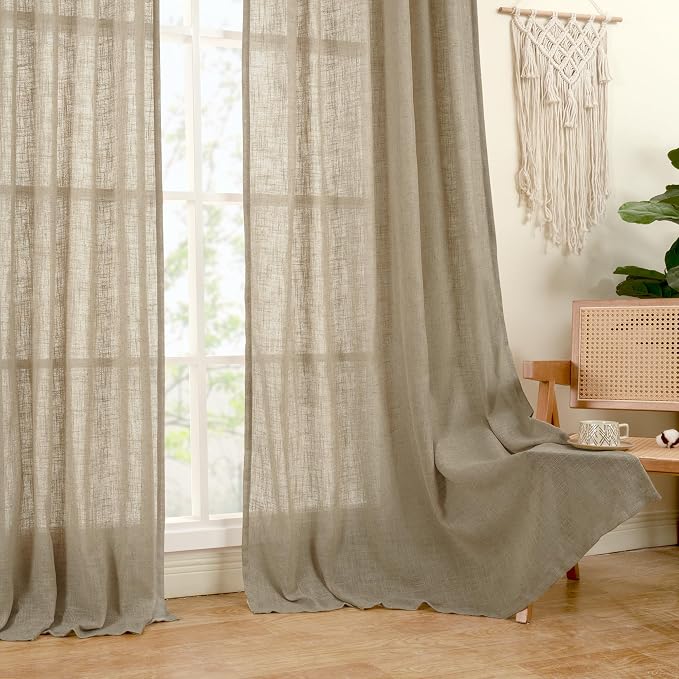 LAMIT 40 Inch Length Linen Curtains - Image 9