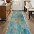 Washable Area Rugs 2'x10' Non-Slip Modern Abstract Soft by RELEANY